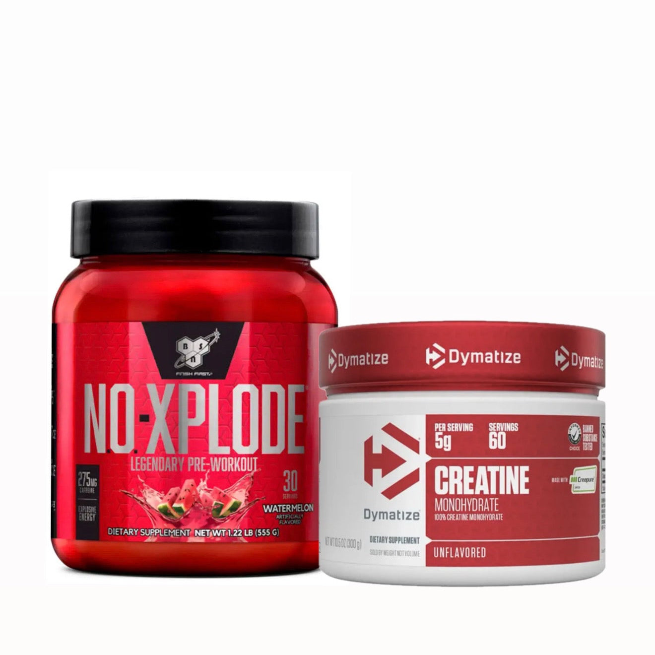 CREATINE DYMATIZE 300 G + NO XPLODE 30 SERV PRE-ENTRENO
