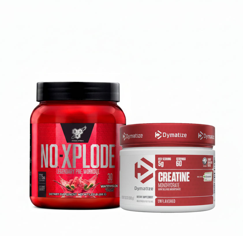 CREATINE DYMATIZE 300 G + NO XPLODE 30 SERV PRE-ENTRENO