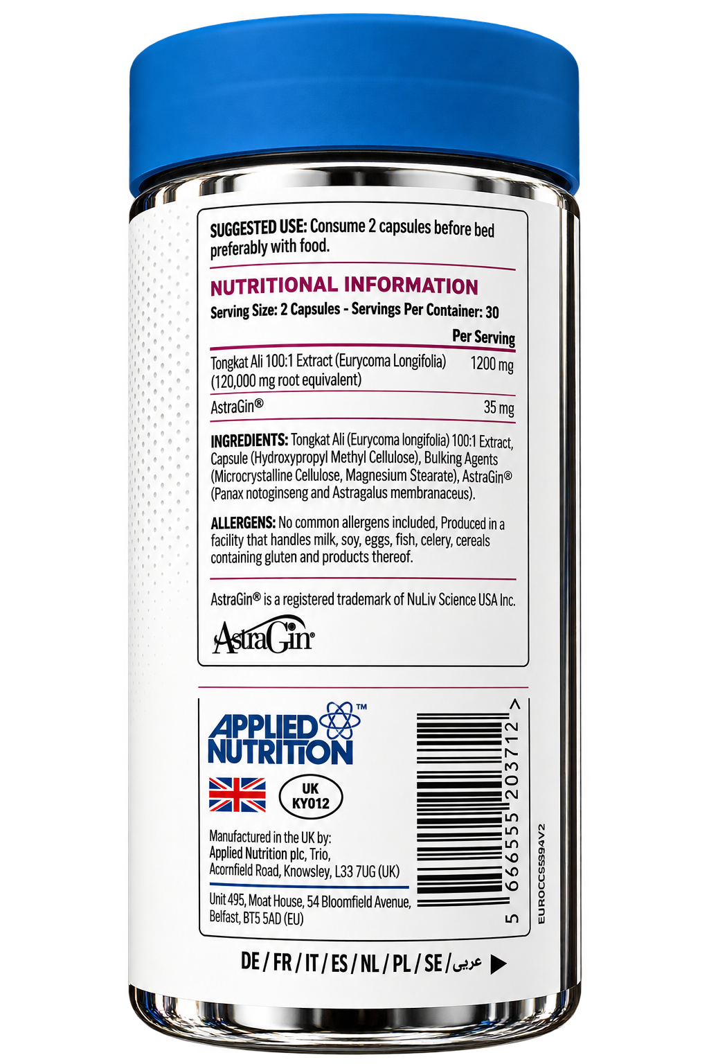 TONGKAT ALI MALE PERFORMANCE APPLIED NUTRITION