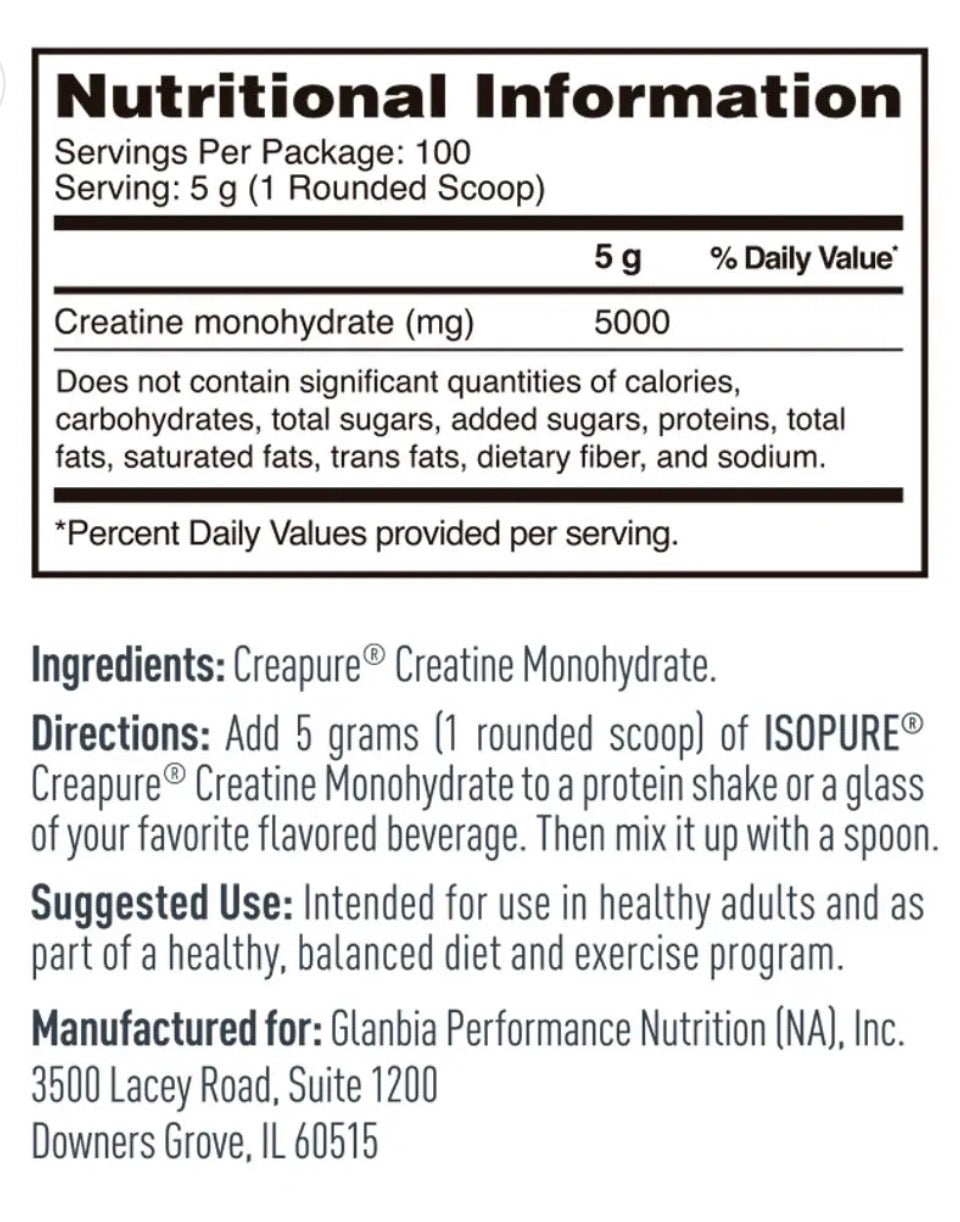 ISOPURE CREATINE MONOHYDRATE 500G