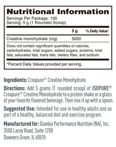 ISOPURE CREATINE MONOHYDRATE 500G