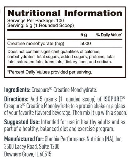 ISOPURE CREATINE MONOHYDRATE 500G