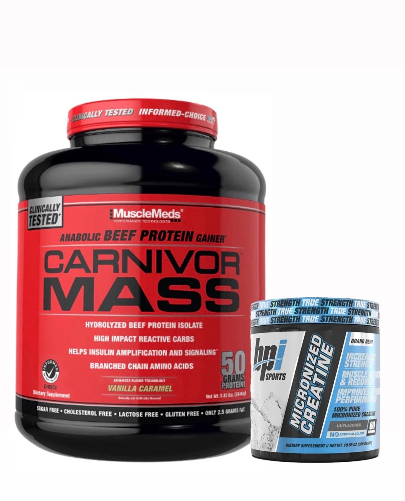 CARNIVOR MASS 6LB + CREATINE BPI 60 SERV