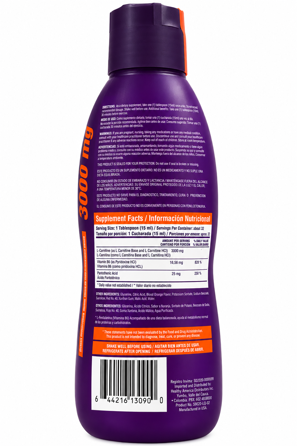 L CARNITINE LIQUID 3000 MG HEALTHY SPORTS